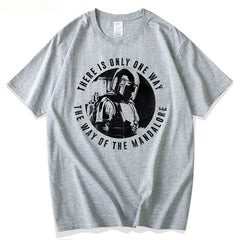 Unisex Mandalorian Graphic Cotton Loose T-Shirt