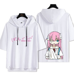Trendy Bocchi Anime Hooded Short-sleeved T-shirt