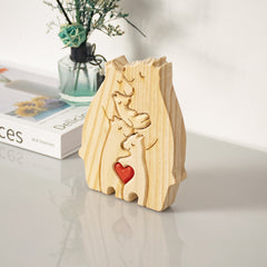 We are One Wooden Bear Puzzle Family Decoration