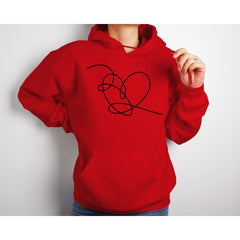 Casual Love Yourself Heart Print Hoodie