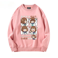 Casual Anime Pattern Crew Neck Sweatshirt