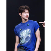 KEONHO Same Blue Short-sleeved T-shirt