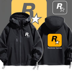 Game R Star Pattern Hooded Loose Jacket