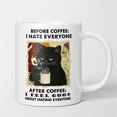 Cat Drink Coffee Ceramic Mug