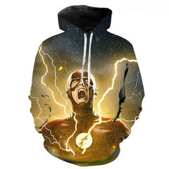 Unisex Superhero Flash 3D Printed Loose Hoodie