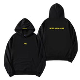 Kpop Never Walk Alone Letter Pullover Hoodie