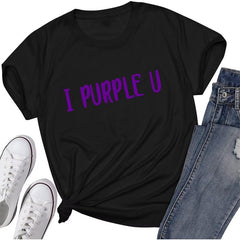 Unisex Kpop I Purple You Letter T-Shirt