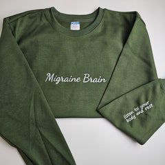 Migraine Brain Embroidered Sweatshirt