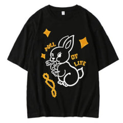 Kpop Cartoon Printed Round Neck Pullover Tee