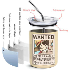 Luffy Vacuum Insulated Tumblers with Lid and Straw