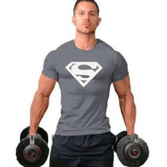 Men's Fitness Superman Sports Short Sleeve T-shirt