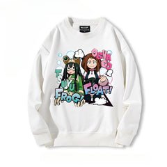 Casual Anime Printed Crew Neck Sweatshirt