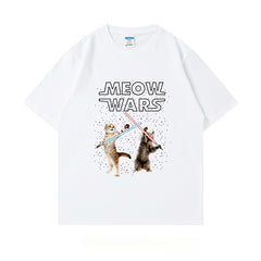 Trendy Funny Comic Cat Short Sleeve T-Shirt