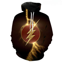 Unisex Superhero Flash 3D Printed Loose Hoodie