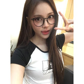 Carmen Color Block Short-sleeved T-shirt Slim-fit Top