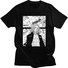 Unisex Anime Graphic Printed Casual Black T-shirt