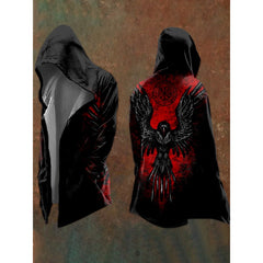 Retro Men's Digital Print Loose Hooded Jacket