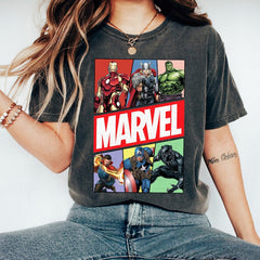 Vintage Comic Characters Logo Print T-Shirt