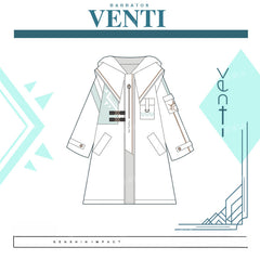 Chic Women's Venti Cosplay Trench Coat Pants