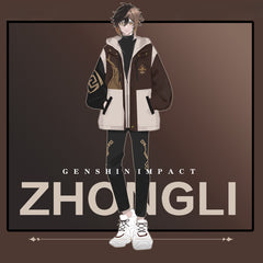 Unisex Cool Zhongli Zip Up Jacket Costume