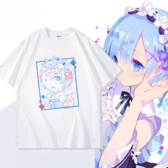 Rem Anime Cotton Short Sleeve Summer T-Shirt