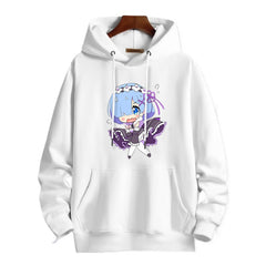 Casual Anime Rem Print Pullover Hoodie