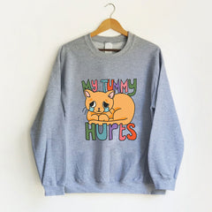 My Tummy Hurts Cat Crew Neck Sweatshirt