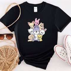Skz Members Cartoon Characters Shirt For Stay