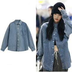 Ningning Same Style Denim Jacket Top