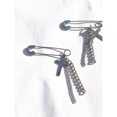 KPOP Pin Chain Stud Earrings