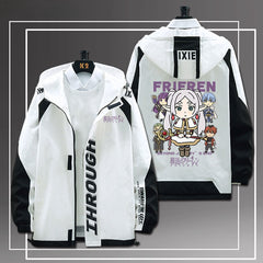 Casual Anime Print Hooded Zipper Jacket
