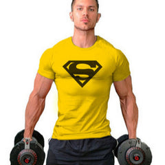Men's Fitness Superman Sports Short Sleeve T-shirt