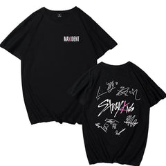 Unisex Kpop MAXIDENT Print Short-sleeved T-shirt