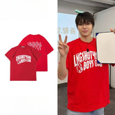 Lngshot4sho Boys Club Red Short-sleeved T-shirt