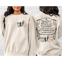 Salt Rosemary Lavender Love Print Sweatshirt
