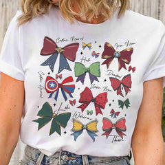 Super Heroes Inspired Coquette Bow Tee