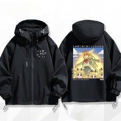 Unisex Anime Pattern Print Zipper Thin Jacket