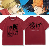 Casual Anime Letter Print Short Sleeve T-Shirt