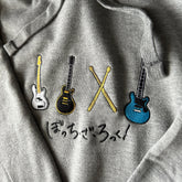 Bocchi Anime Embroidered Hoodie
