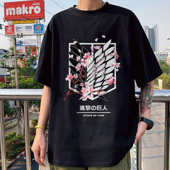 Unisex Wings of Freedom Anime Crewneck T-shirt