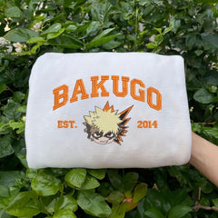Deku Bakugo All Might Embroidered Sweatshirt