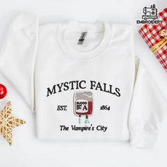 Mystic Falls Inspired Embroidered Sweatshirt