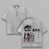 Vintage Anime Graffiti Cotton Washed T-Shirt