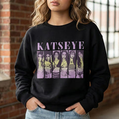 Vintage Katseye Graphic Crewneck Pullover Sweatshirt