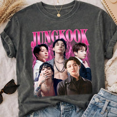 Vintage Jungkook Graphic Crewneck T-Shirt