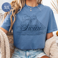 Swim Graphic Print Aesthetic T-Shirt