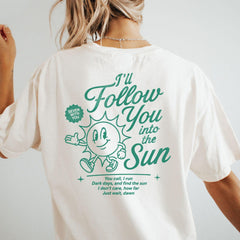 Into the Sun Lyrics Graphic Trendy Army Tee