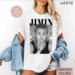 Vintage JIMIN Signature Graphic Cotton Tee