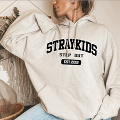 KPOP Step Out Letter Print Hoodie