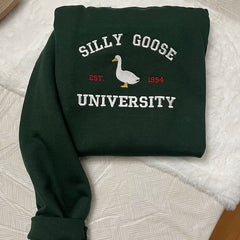 Silly Goose University Embroidered Sweatshirt
